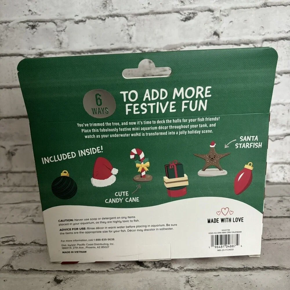 Merry & Bright 6 Piece Fish Decor Set Christmas NWT